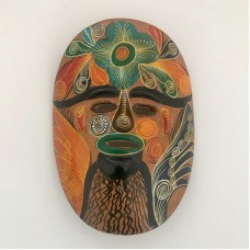 Clay Terracotta Painted Mask Decorative Decor Wall Hanging   323396478932